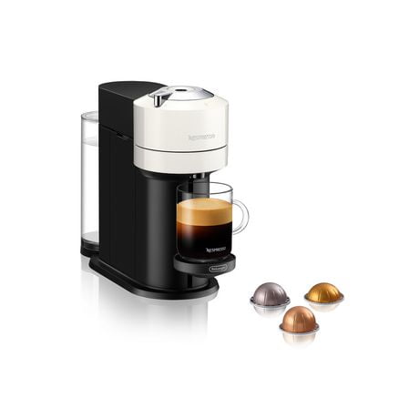 Machine à café et espresso Vertuo Next de Nespresso par De'Longhi, Blanc 5 formats de tasse