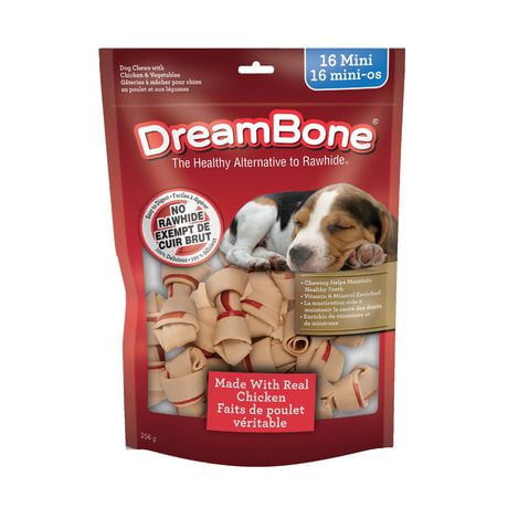 DreamBone Chicken Mini 16ct, 9.0oz, 256g, DreamBone Chicken Mini 16ct, 9.0oz, 256g Rawhide Free