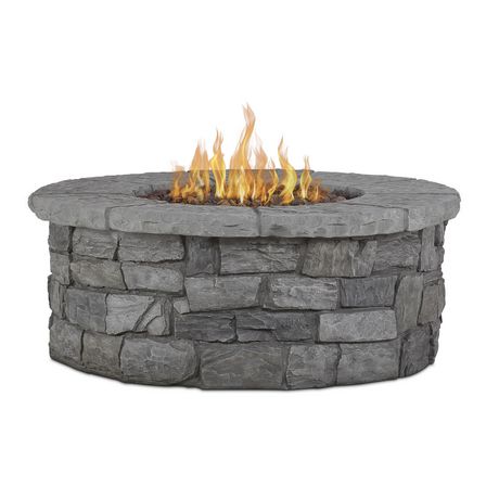 Sedona Round Propane Fire Table In Gray, Convert Propane Fire Pit To Gas
