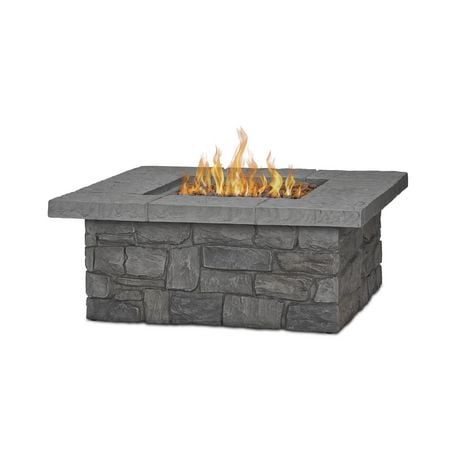 Sedona Square Propane Fire Table in Gray with Natural Gas Conversion kit