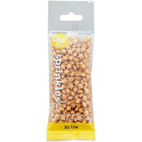 Wilton Gold Stars Sprinkles Pouch, 30 g, Gold Stars Sprinkles Pouch