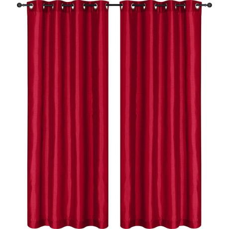 Safdie & Co. Curtain 2PK 84L Silk Look Red