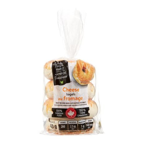 Your Fresh Market Cheese Bagels, 4 bagels, 450 g