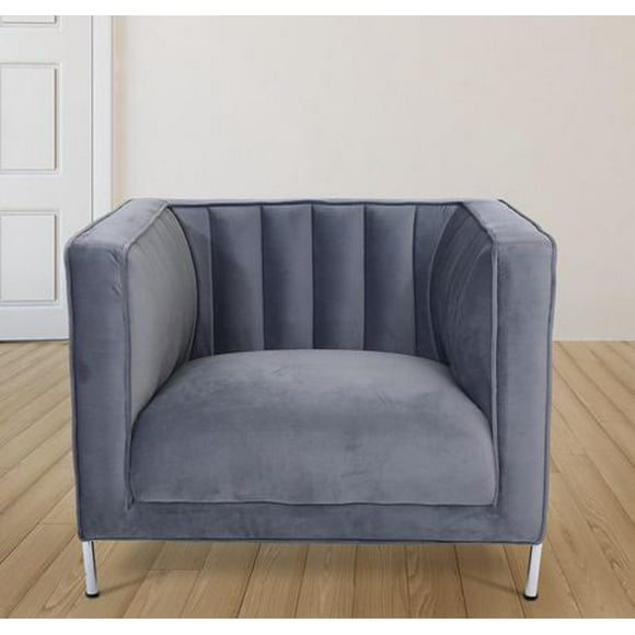 K-LIiving Arthur Velvet Suede Fabric Single Sofa Chair