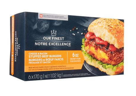 Our Finest Cheddar Cheese & Applewood Smoked Bacon Beef Burgers
