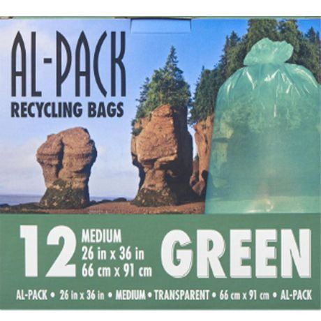 AL-Pack sac à ordures moyen vert transparent AL-Pack Vert Moyen 12 sacs