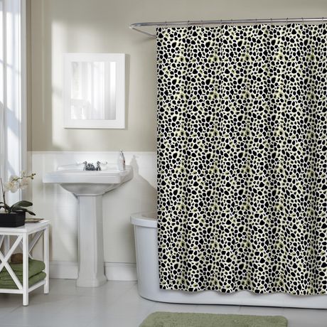 Home Trends Blaze Leopard Fabric Shower, Black Spots On Fabric Shower Curtain