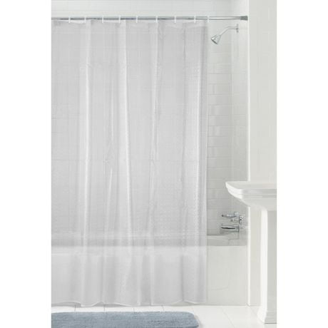 Mainstays Textured Luminous PEVA Shower Curtain or Liner, Clear, Luminous Shower Curtain