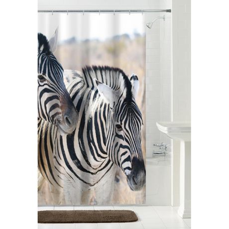 Mainstays Zebra Photoreal Peva Shower, Zebra Shower Curtain
