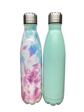 Pack of 2 double wall stainless steel vacuum water bottles | Walmart Canada