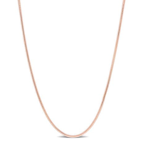 Miabella 18K Rose Gold Plated Sterling Silver Snake Chain Necklace
