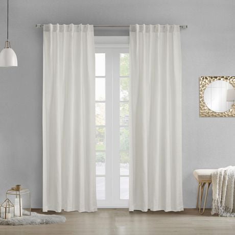 Tote Light Filtering Dual Header Curtain Panel Pair 52" x 84" each in Off-white