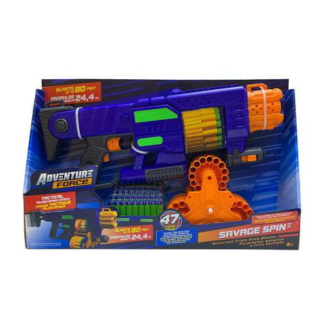 Adventure Force Savage Spin Motorized Triple Drum Dart Blaster ...