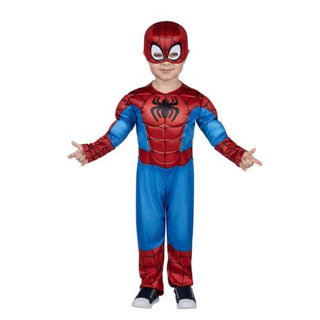 MARVEL Spidey Official Toddler Halloween Costume - Combinaison rembourrée et masque en tissu de qualité supérieure