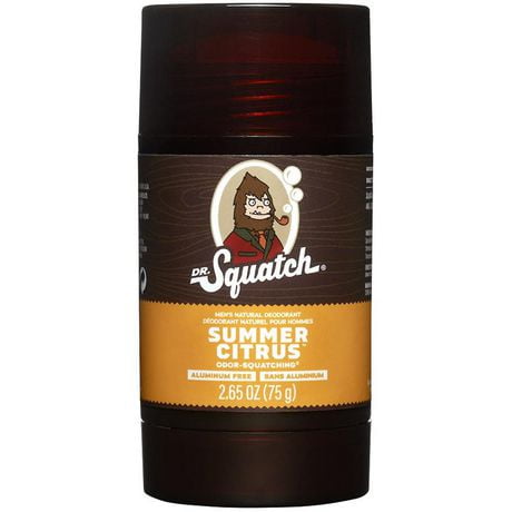 Dr. Squatch Natural Deodorant for Men Summer Citrus, Bright and energizing citrus scent