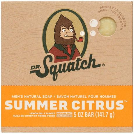 Dr. Squatch All Natural Bar Soap - Summer Citrus Lumineux, Rafraîchissant, édifiant