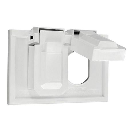 Leviton 1-Gang White Standard Weatherproof Duplex Cover Receptacle ...