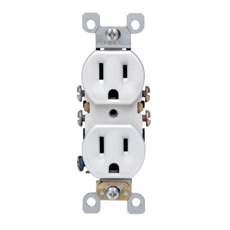 Prise double de 15 A - 125 V en blanc Receptacle Standard 15A