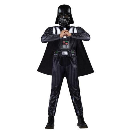 STAR WARS Darth Vader Official Youth Halloween Costume -  Combinaison rembourrée de qualité supérieure avec masque en plastique et cape amovible