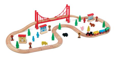 60 piece wooden train set