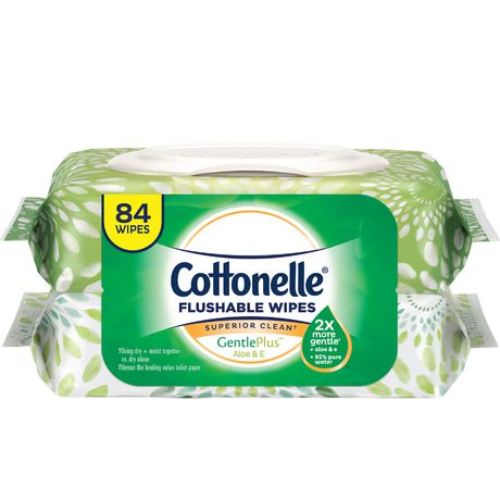 Cottonelle GentlePlus Flushable Wet Wipes with Aloe & Vitamin E, 42 Wet ...