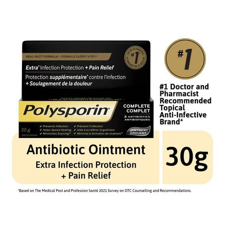 POLYSPORIN® COMPLET, Onguent antibiotique, 30 g 30g