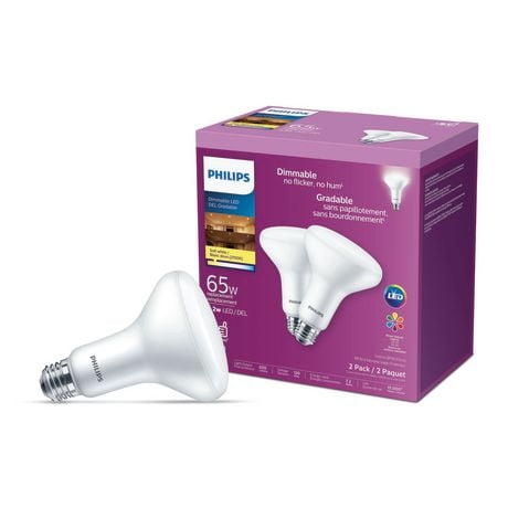 PHILIPS 7.2W BR30 Soft White LED Bulb (65W Replacement) 2-pack ...