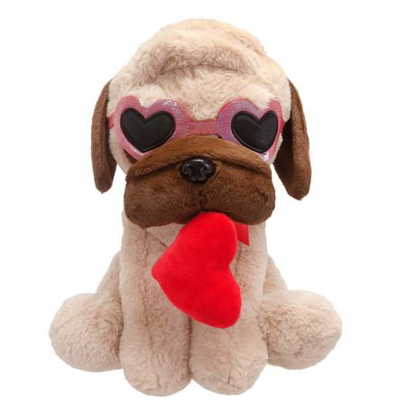 Way To Celebrate Valentine's Day Plush 10'' Brown Dog with heart