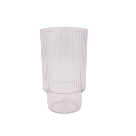 Hometrends Clear or Gray Ribbed Acrylic Highball Tumbler 21.59oz 1pc, colors may vary