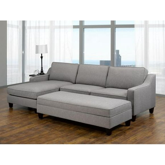 Andrew LHF Sectional w/Ottoman, Grey