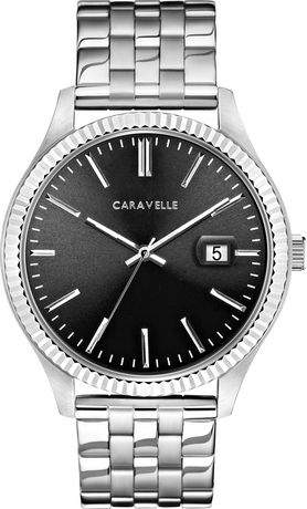 Caravelle Mens Silver-Tone Quartz Watch | Walmart Canada