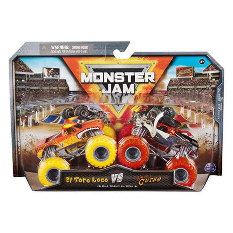 Monster Jam, Official El Toro Loco Vs. Pirate's Curse Die-Cast Monster Trucks, 1:64 Scale, Kids Toys for Boys Ages 3 and up