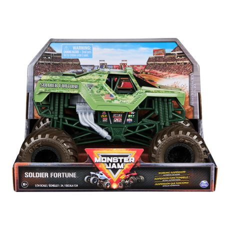 Monster Jam, Official Soldier Fortune Monster Truck, Collector Die-Cast Vehicle, 1:24 Scale, Kids Toys for Boys and Girls Ages 3 and up