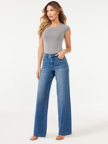 Women's Bootcut Jeans Stretchy Denim Pants Ladies Low Waist Flared Trousers