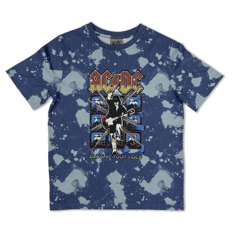 AC/DC Boy's basic tee shirt. This boys crew neck tee shirt has short ...