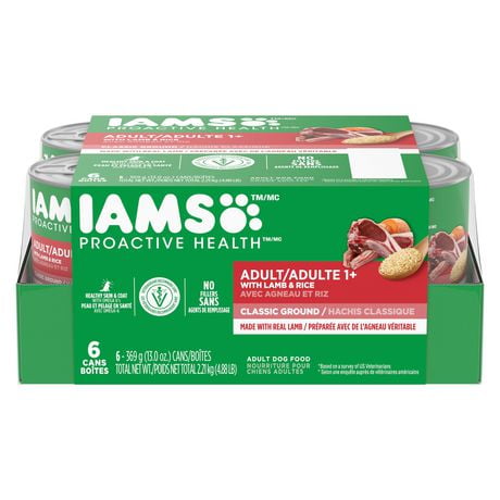 IAMS Proactive Health Lamb & Rice Multipack Adult Wet Dog Food, 6x369g