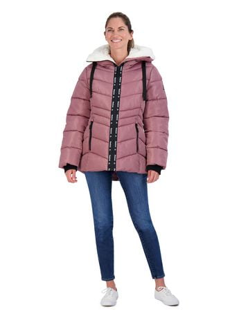 Women's Reebok Purple Mid-Length Puffer Coat $23.99 ($79.97) Medium size Only