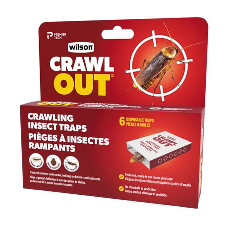 Pièges à insectes rampants CRAWL OUTMC de Wilson® Pièges collants préappâtés