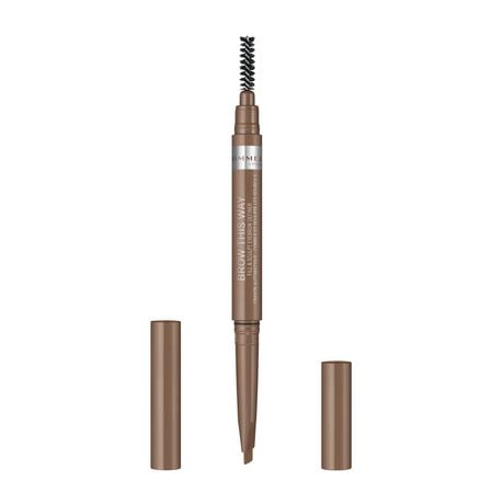 Rimmel Brow This Way Filler & Sculpt Eyebrow Definer, double-ended, buildable creamy formula, up to 12 hour wear, 100% Cruelty-Free, Defines & sculpts brows