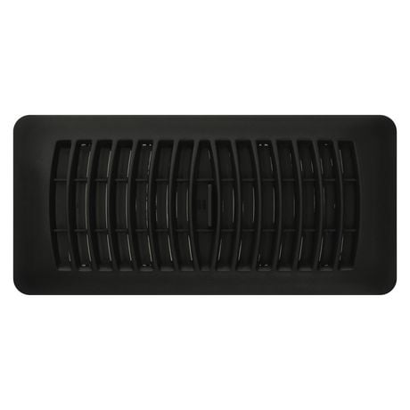 Imperial 4" x 10" Black Plastic Floor Register, Louvered, 4"x10" BLK Plas Flr Reg