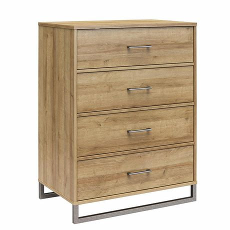 Ameriwood Home Monterey 4 Drawer Dresser, Black Oak