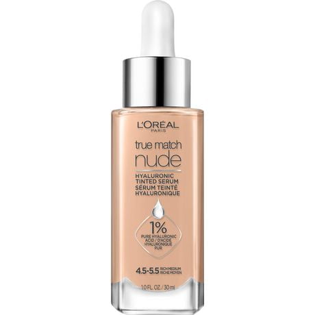 L’Oréal Paris True Match Nude Tinted Serum with 1% Hyaluronic Acid, Hyaluronic Acid Infused