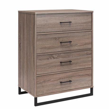 Ameriwood Home Monterey 4 Drawer Dresser, Black Oak