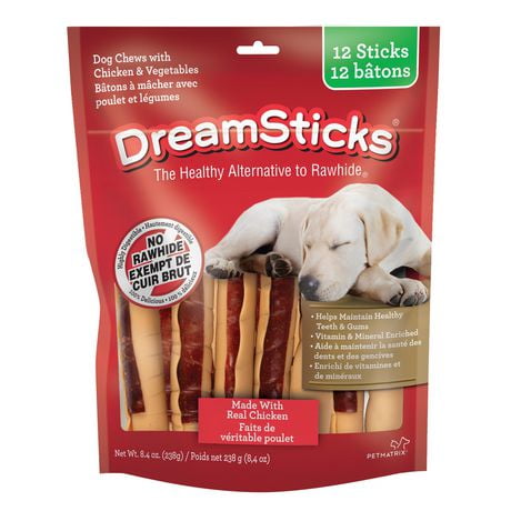 DreamBone Chicken Sticks 12ct, 8.4oz, 238g, DreamBone Chicken Sticks 12ct, 8.4oz, 238g Rawhide Free