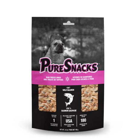 PureSnacks gâteries séchées à froid de saumon pour chien 100g