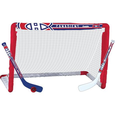 Franklin Sports LNH Ensemble de but de hockey miniature des Canadiens, ens. de but, bâton et balle 71,1 cm x 50,8 cm x 38 cm