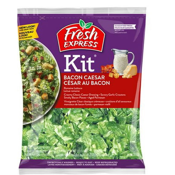 Fresh Express Kit Bacon Caesar Salad with Real Bacon, 7 oz
