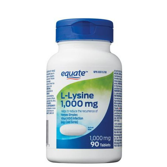 Equate L-Lysine 1000 mg 90 Comprimés