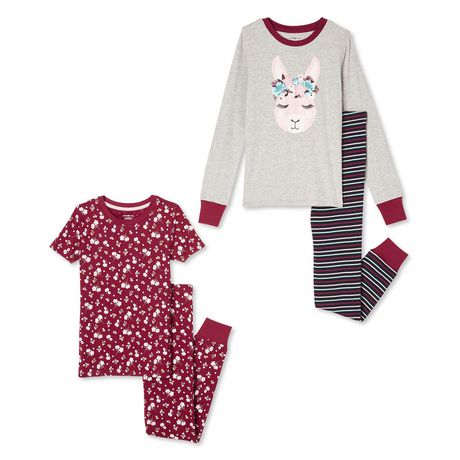 George Girls' Rib Pajamas 4-Piece Set | Walmart Canada