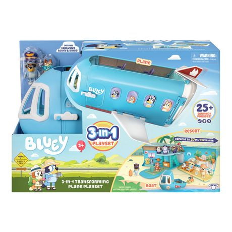 BLUEY 3-IN-1 AIRPLANE PLAYSET, 2 Exclusive Figures Included